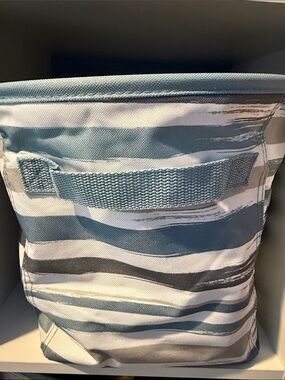 thirty-one Blue and White Striped Canvas Bin